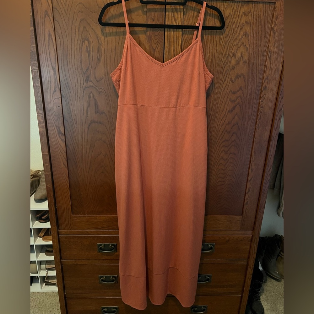 Market & Spruce Orange Maxi Slip Dress